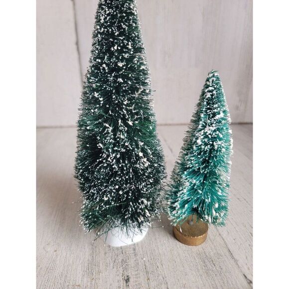 Dept 56 snow flecked tree set Village accessories Xmas - Picture 3 of 8